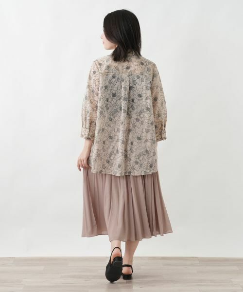 Leilian / レリアン シャツ・ブラウス | ストライプボタニカル柄ブラウス【Leilian WHITE LABEL】 | 詳細6