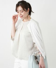 Leilian / レリアン シャツ・ブラウス | ストライプタックブラウス【Leilian WHITE LABEL】