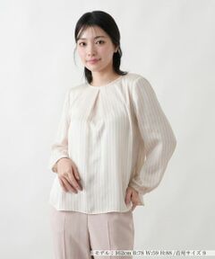 Leilian / レリアン シャツ・ブラウス | ストライプタックブラウス【Leilian WHITE LABEL】