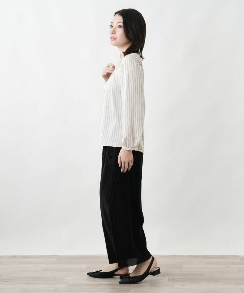 Leilian / レリアン シャツ・ブラウス | ストライプタックブラウス【Leilian WHITE LABEL】 | 詳細10