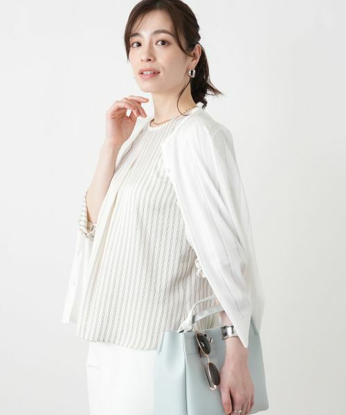 Leilian / レリアン シャツ・ブラウス | ストライプタックブラウス【Leilian WHITE LABEL】 | 詳細5