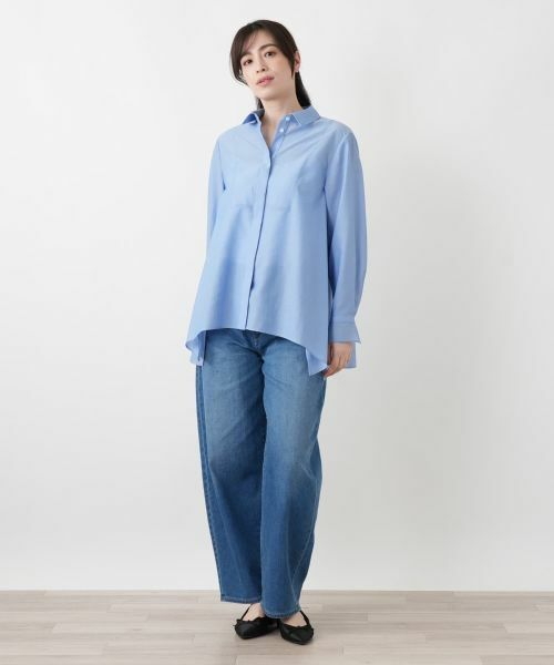 Leilian / レリアン シャツ・ブラウス | イレギュラーヘム比翼ブラウス【Leilian WHITE LABEL】 | 詳細1