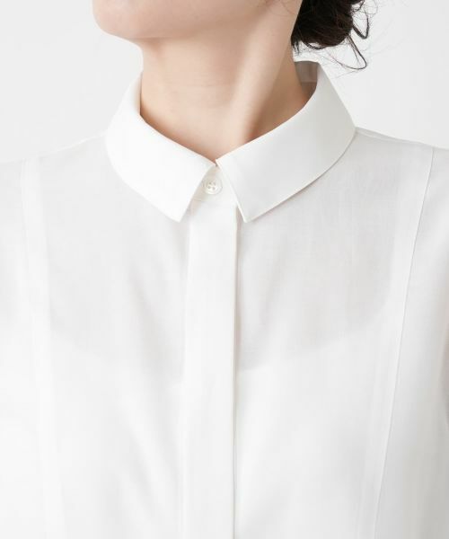 Leilian / レリアン シャツ・ブラウス | イレギュラーヘム比翼ブラウス【Leilian WHITE LABEL】 | 詳細10