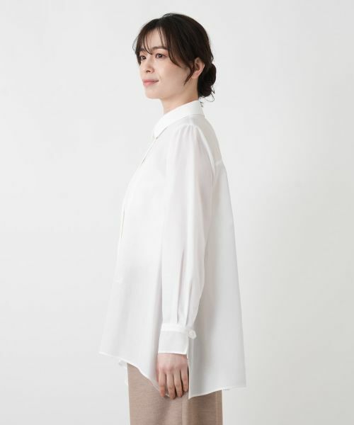 Leilian / レリアン シャツ・ブラウス | イレギュラーヘム比翼ブラウス【Leilian WHITE LABEL】 | 詳細8