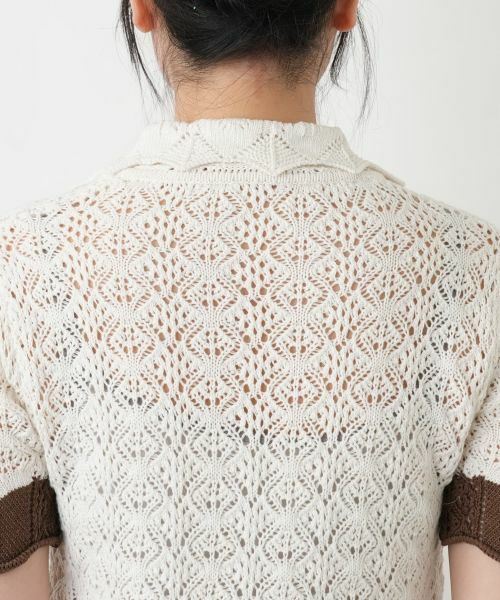 Leilian / レリアン ニット・セーター | 透かし編みニットポロ | 詳細11