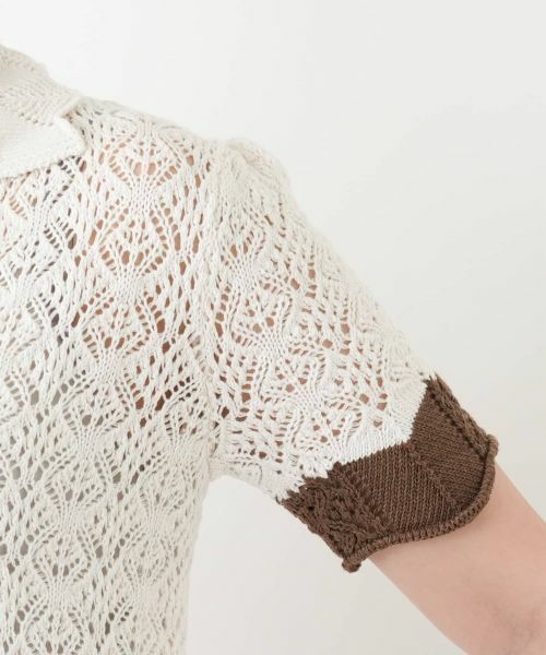 Leilian / レリアン ニット・セーター | 透かし編みニットポロ | 詳細12