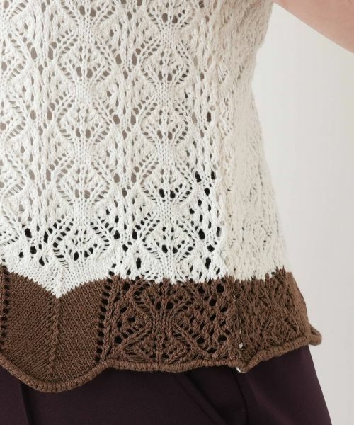 Leilian / レリアン ニット・セーター | 透かし編みニットポロ | 詳細13