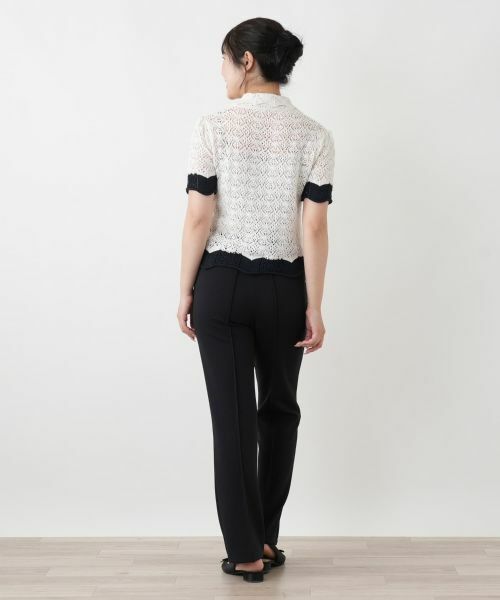 Leilian / レリアン ニット・セーター | 透かし編みニットポロ | 詳細3