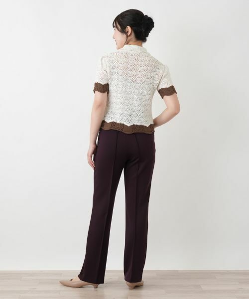 Leilian / レリアン ニット・セーター | 透かし編みニットポロ | 詳細6