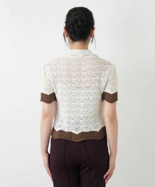 Leilian / レリアン ニット・セーター | 透かし編みニットポロ | 詳細9