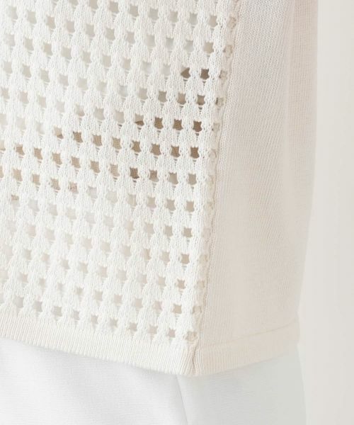 Leilian / レリアン テーラードジャケット | 透かし編み切替ニットポロシャツ | 詳細16
