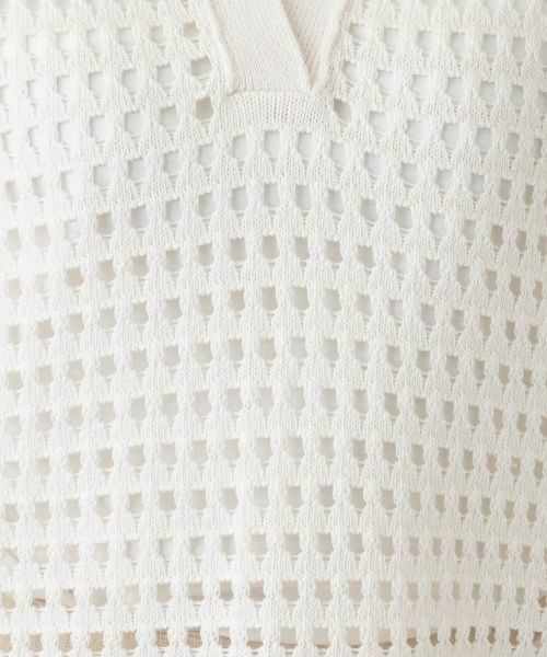 Leilian / レリアン テーラードジャケット | 透かし編み切替ニットポロシャツ | 詳細17
