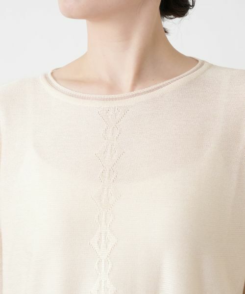Leilian / レリアン ニット・セーター | レース編み切替七分袖ニット | 詳細10