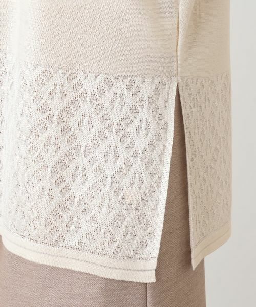 Leilian / レリアン ニット・セーター | レース編み切替七分袖ニット | 詳細13