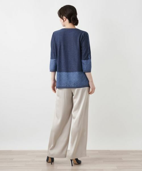 Leilian / レリアン ニット・セーター | レース編み切替七分袖ニット | 詳細3