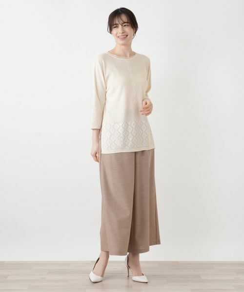Leilian / レリアン ニット・セーター | レース編み切替七分袖ニット | 詳細4