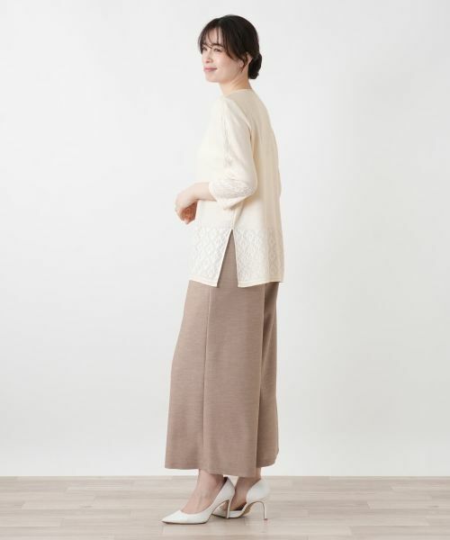 Leilian / レリアン ニット・セーター | レース編み切替七分袖ニット | 詳細5