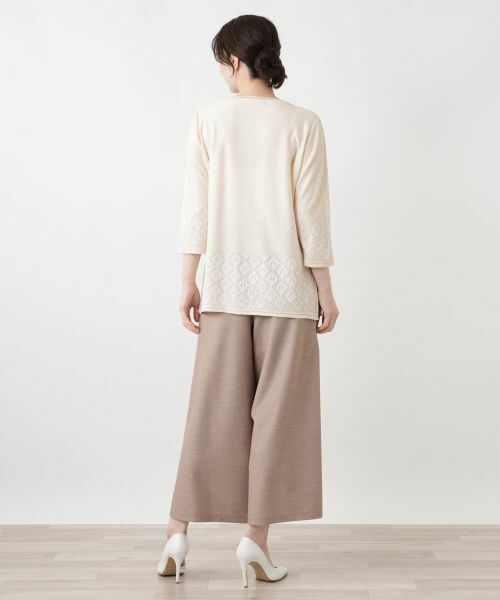 Leilian / レリアン ニット・セーター | レース編み切替七分袖ニット | 詳細6