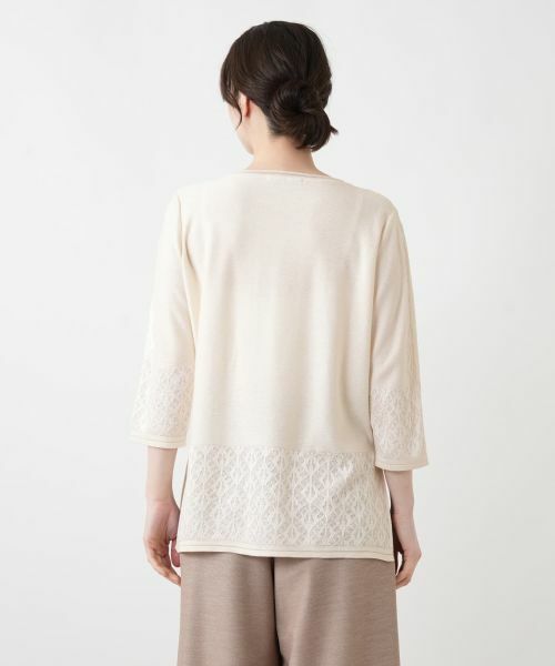 Leilian / レリアン ニット・セーター | レース編み切替七分袖ニット | 詳細9