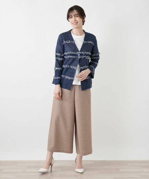 Leilian / レリアン カーディガン・ボレロ | テープヤーンボーダーカーディガン | 詳細1
