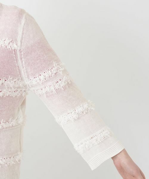 Leilian / レリアン カーディガン・ボレロ | テープヤーンボーダーカーディガン | 詳細12