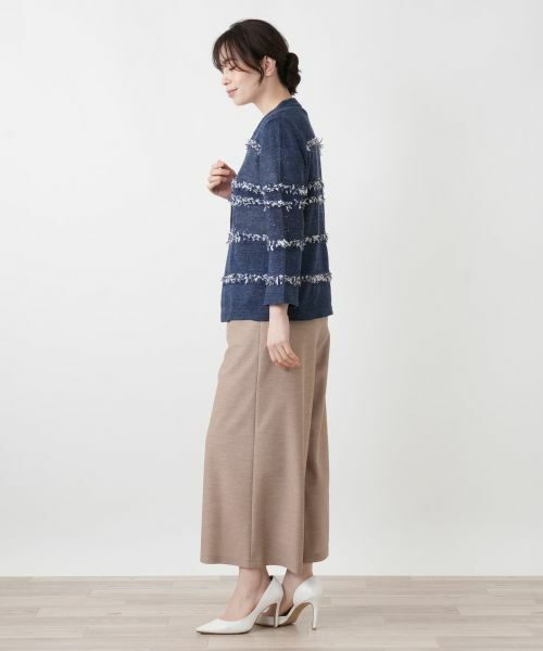 Leilian / レリアン カーディガン・ボレロ | テープヤーンボーダーカーディガン | 詳細2