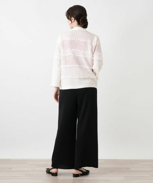 Leilian / レリアン カーディガン・ボレロ | テープヤーンボーダーカーディガン | 詳細6