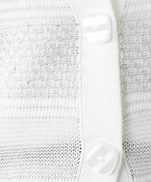 Leilian / レリアン カーディガン・ボレロ | 透かし編みボーダーラメカーディガン | 詳細14