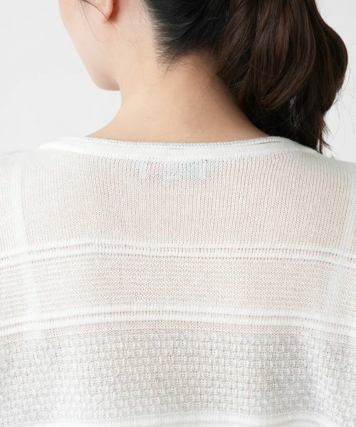 Leilian / レリアン ニット・セーター | 編地切替ボーダーラメニット | 詳細11
