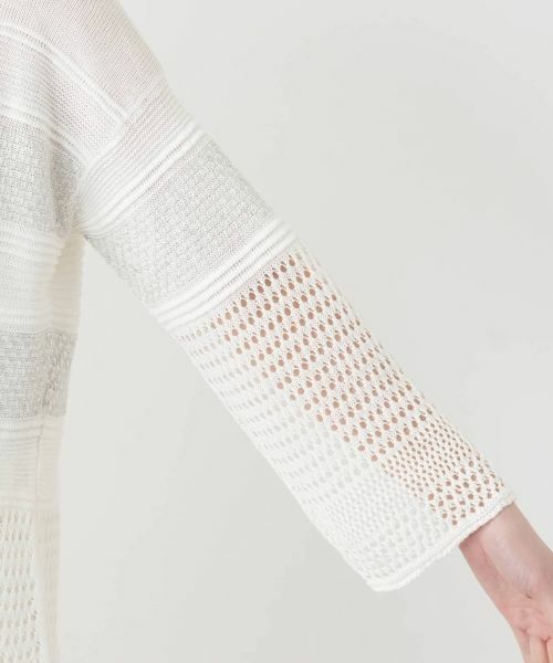 Leilian / レリアン ニット・セーター | 編地切替ボーダーラメニット | 詳細12