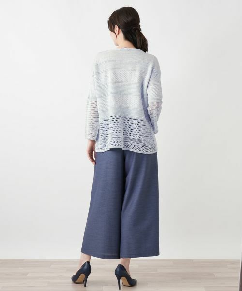 Leilian / レリアン ニット・セーター | 編地切替ボーダーラメニット | 詳細3