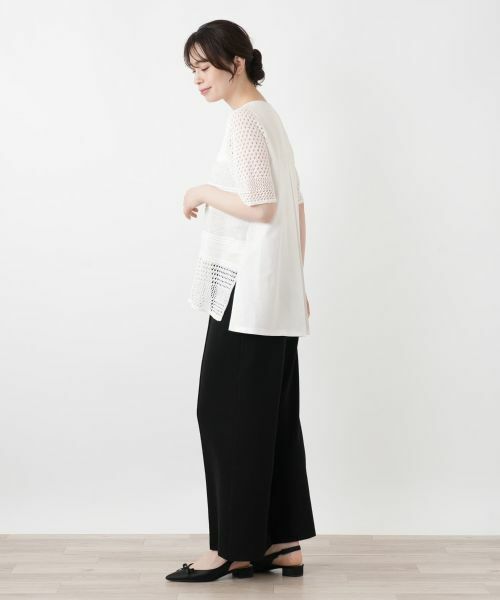 Leilian / レリアン ニット・セーター | 異素材切替ボーダーラメニット | 詳細5