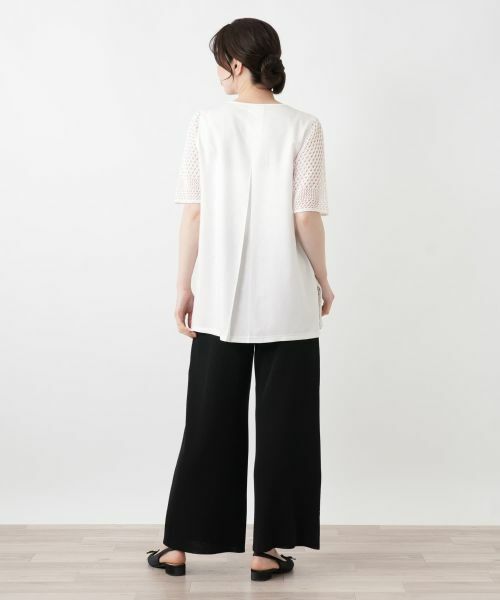 Leilian / レリアン ニット・セーター | 異素材切替ボーダーラメニット | 詳細6