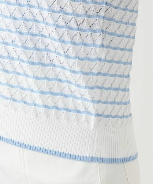 Leilian / レリアン カーディガン・ボレロ | 透かし編みボーダーカーディガン | 詳細13