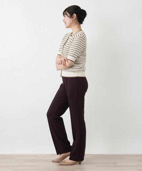 Leilian / レリアン カーディガン・ボレロ | 透かし編みボーダーカーディガン | 詳細2