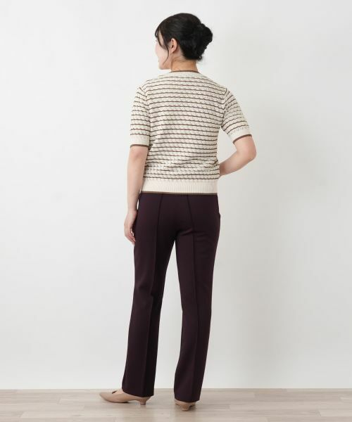 Leilian / レリアン カーディガン・ボレロ | 透かし編みボーダーカーディガン | 詳細3