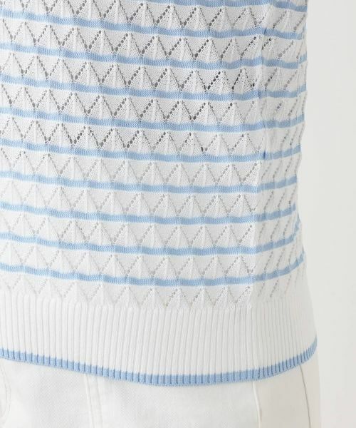Leilian / レリアン ニット・セーター | 透かし編みボーダーニット | 詳細13