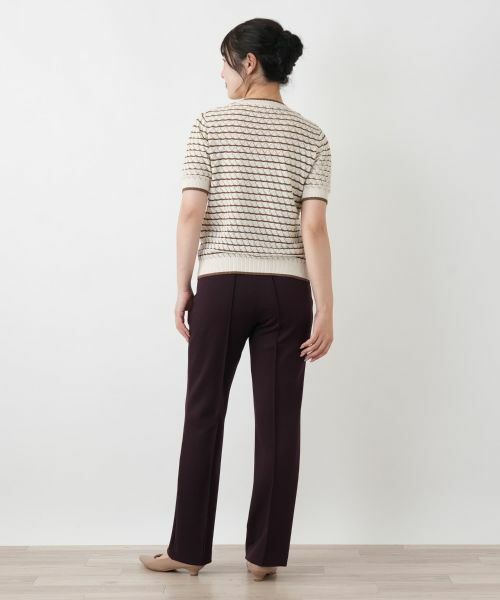 Leilian / レリアン ニット・セーター | 透かし編みボーダーニット | 詳細3