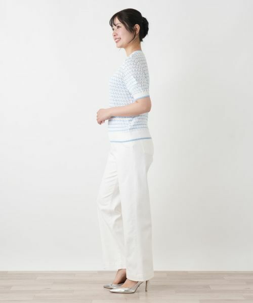 Leilian / レリアン ニット・セーター | 透かし編みボーダーニット | 詳細5