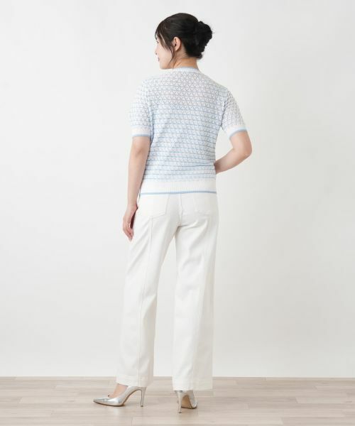 Leilian / レリアン ニット・セーター | 透かし編みボーダーニット | 詳細6