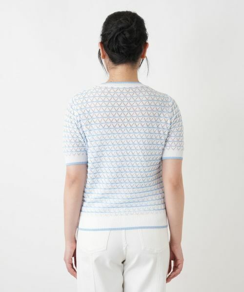 Leilian / レリアン ニット・セーター | 透かし編みボーダーニット | 詳細9