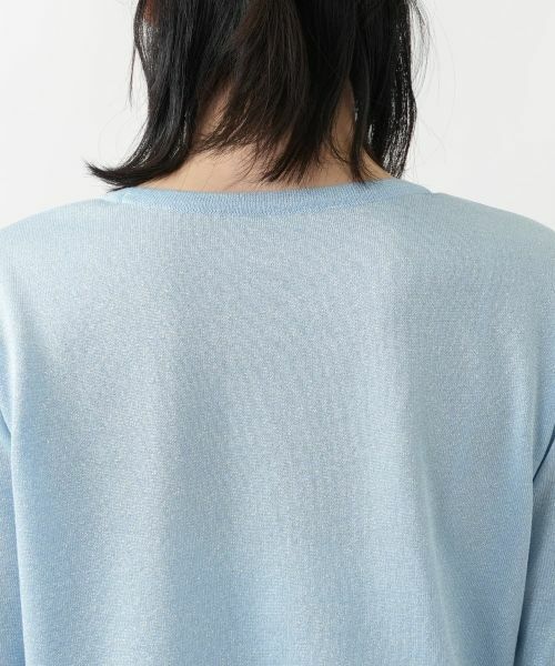 Leilian / レリアン ニット・セーター | ラメ透かし編みボーダーニット | 詳細11