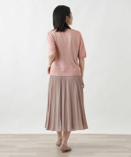 Leilian / レリアン ニット・セーター | ラメ透かし編みボーダーニット | 詳細3