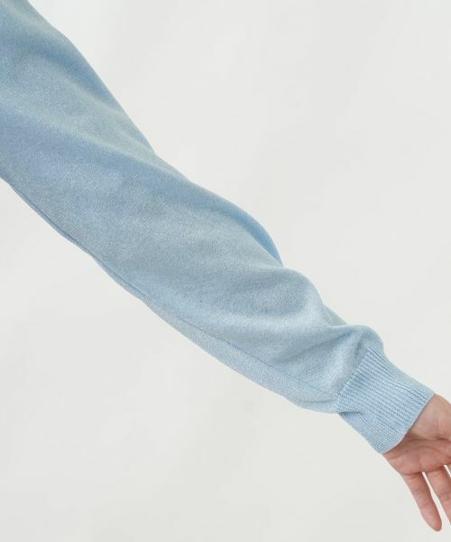 Leilian / レリアン カーディガン・ボレロ | ラメ透かし編みボーダーカーディガン | 詳細12