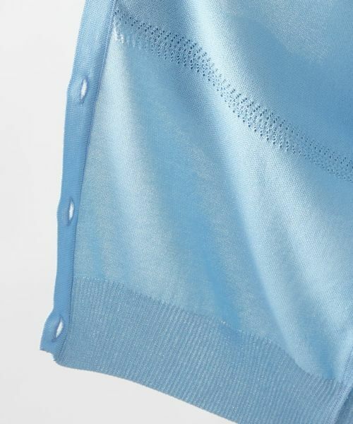 Leilian / レリアン カーディガン・ボレロ | ラメ透かし編みボーダーカーディガン | 詳細14