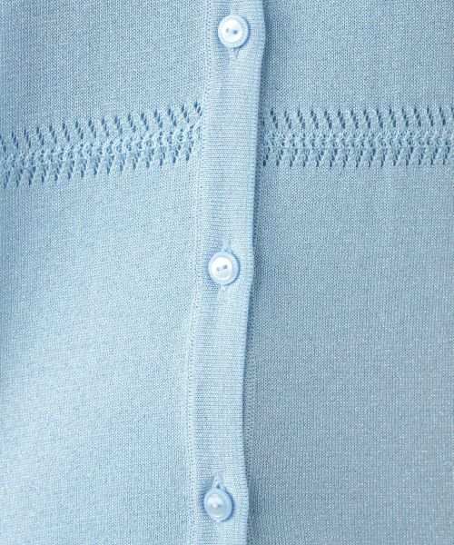 Leilian / レリアン カーディガン・ボレロ | ラメ透かし編みボーダーカーディガン | 詳細15