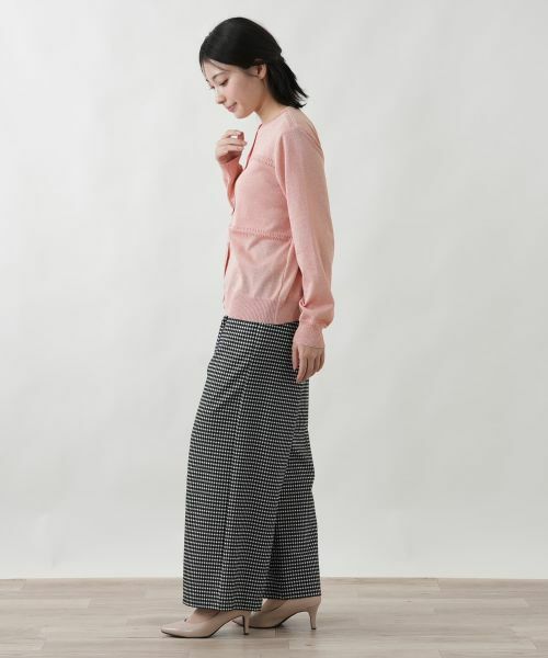 Leilian / レリアン カーディガン・ボレロ | ラメ透かし編みボーダーカーディガン | 詳細2