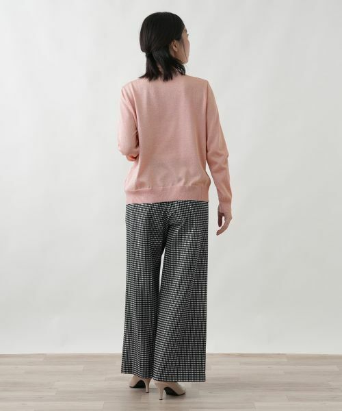 Leilian / レリアン カーディガン・ボレロ | ラメ透かし編みボーダーカーディガン | 詳細3