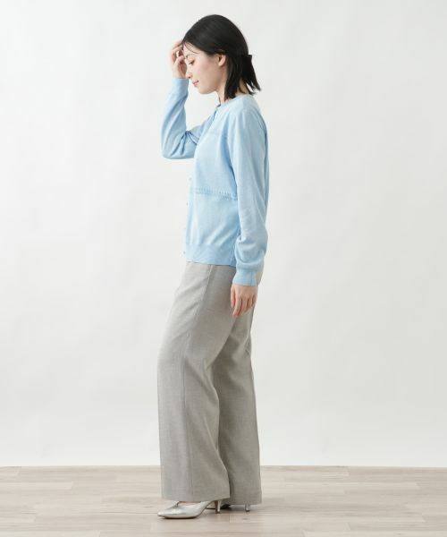 Leilian / レリアン カーディガン・ボレロ | ラメ透かし編みボーダーカーディガン | 詳細5