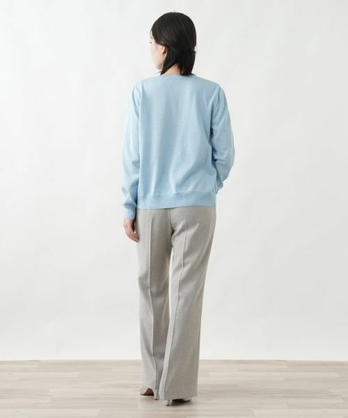 Leilian / レリアン カーディガン・ボレロ | ラメ透かし編みボーダーカーディガン | 詳細6